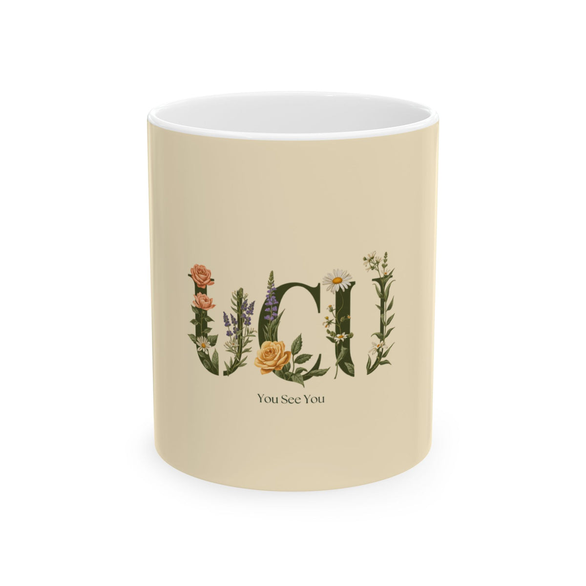 Floral UCU Monogram Ceramic Mug