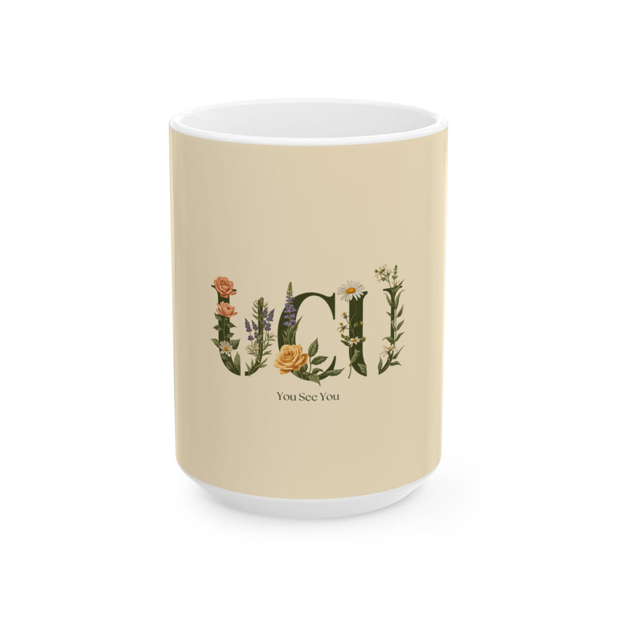 Floral UCU Monogram Ceramic Mug